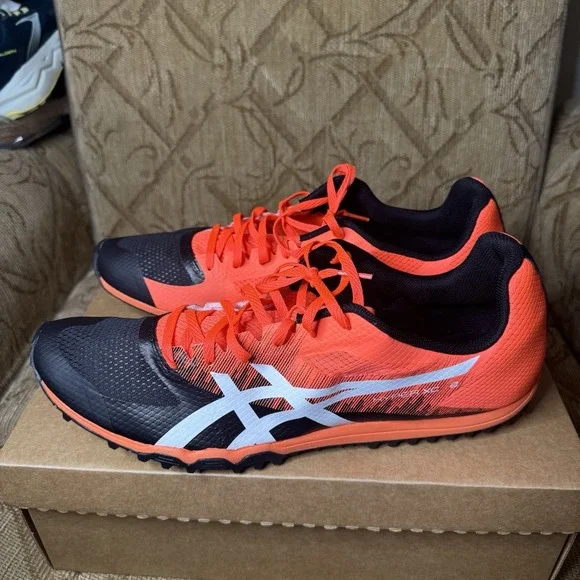 Asics Hyper XC 2 UNISEX Size 13 Flash Coral White Track‎ Cleats Shoes