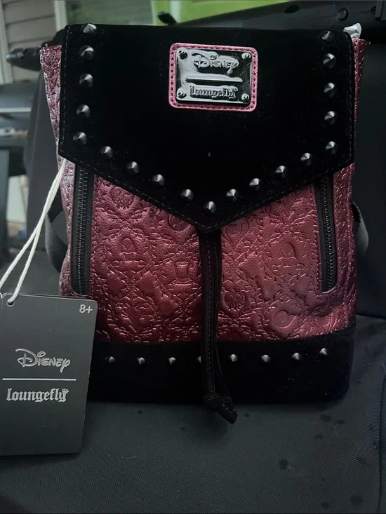 Loungefly Disney limited edition Disney Black & Burgundy Embossed Backpack