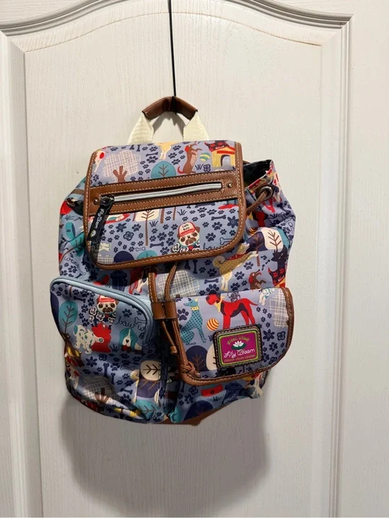 Lily Bloom “Who let the dogs out” recycled backpack