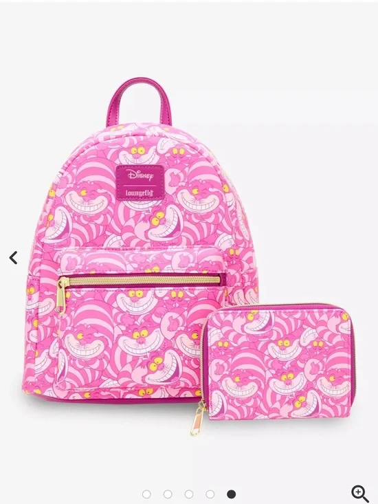 Loungefly Disney Alice In Wonderland Cheshire Cat Collage Mini Backpack & Wallet