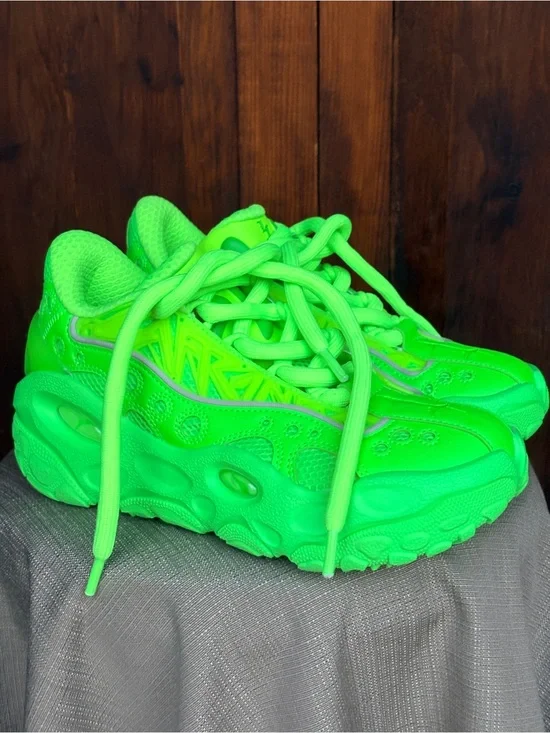 Puma LaFrancé RNR Green Glare Neon Chunky Sneakers NWOB