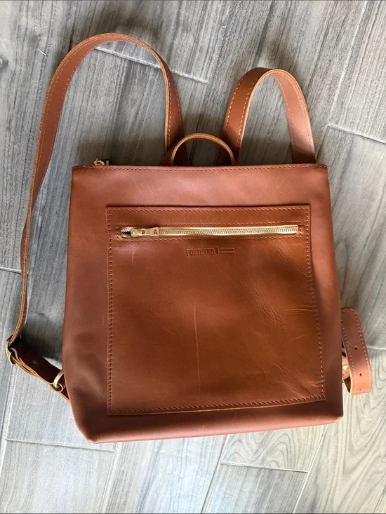 Leather backpack
