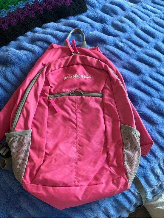 SwissGear Pink Backpack with Gray Accents