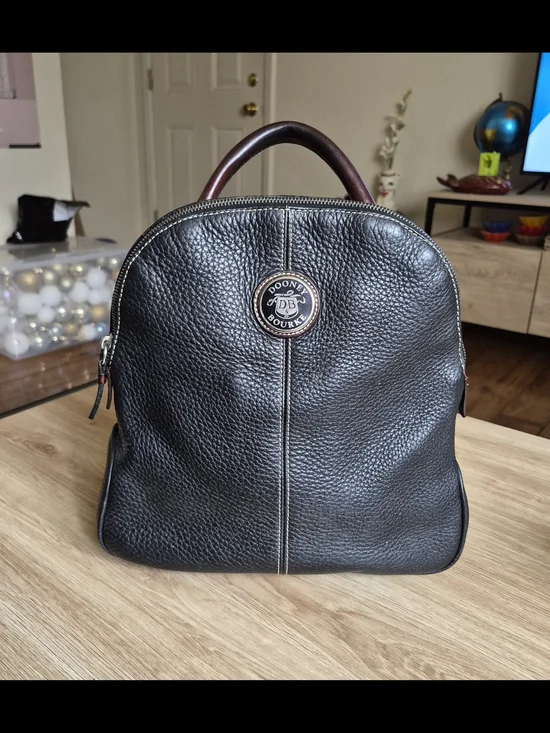 Dooney & Bourke Black Pebble Leather Mini Backpack