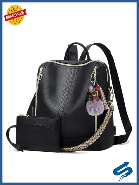 PU Leather Convertible Backpack Purse Travel Satchel Handbag