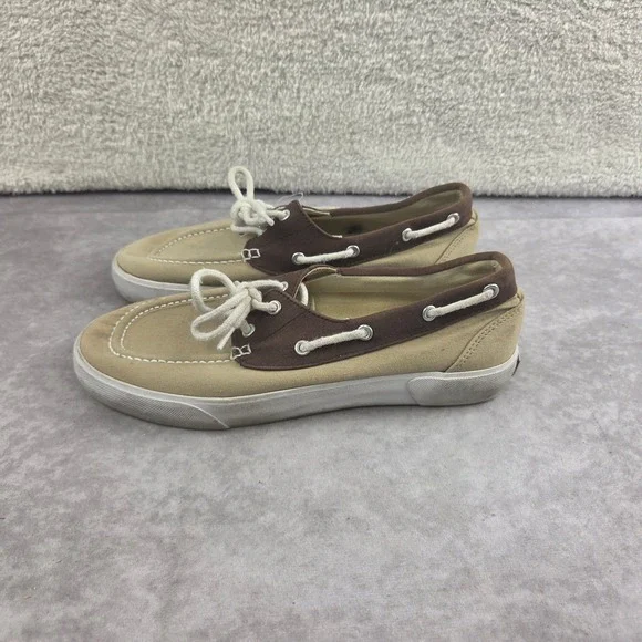 Polo Ralph Lauren Mens Canvas Boat Shoes Tan Brown Loafers S1517