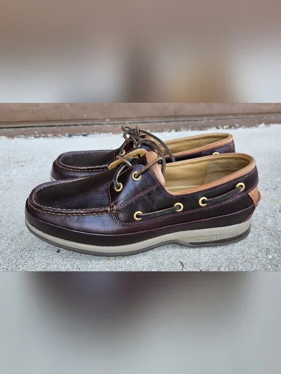 Sperry Top-Sider Gold Cup Gold Boat ASV Brown Leather Boat Shoes US 9 M 0579052