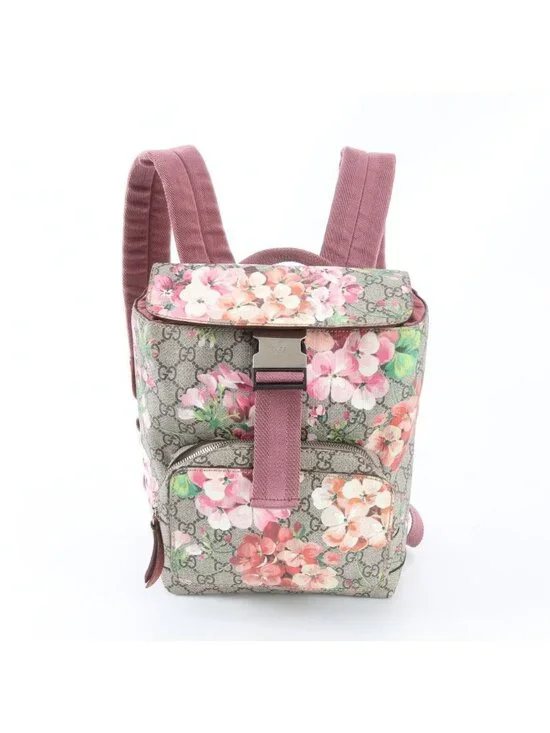 Gucci GG Blue Mus Supreme Flora Leather Backpack