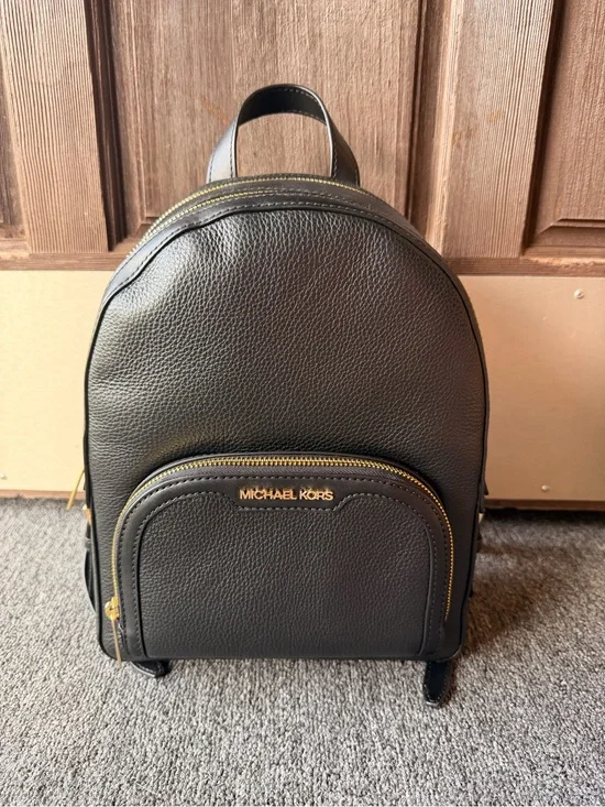 Michael Kors Black Pebbled Leather Backpack