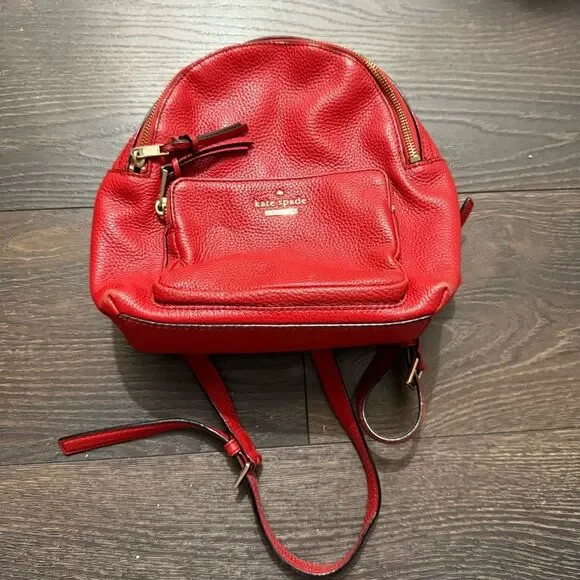 Kate Spade Women’s Jackson Street Keleigh Red Backpack Leather