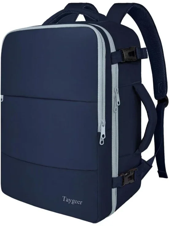 Women's Grayblue 15.6inch Laptop Mochila Flight Approved Daypack with Pocket