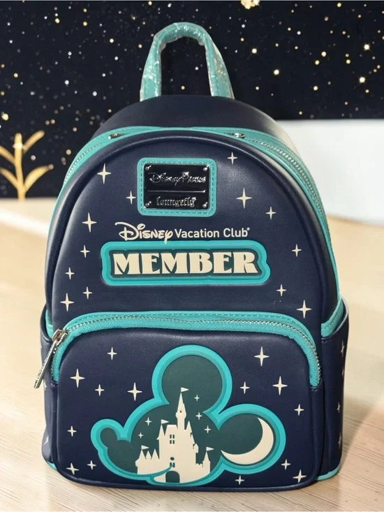 Loungefly Disney Vacation Club MEMBER Navy & Teal Mini Backpack