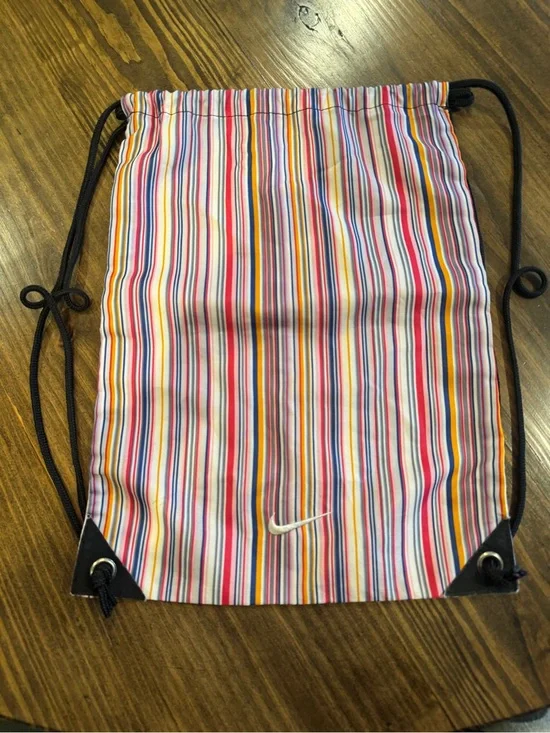 Nike Multicolor Striped Drawstring Backpack - White Swoosh