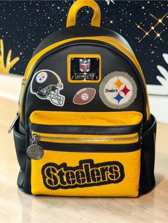 Loungefly NFLBlack & Yellow Pittsburgh Steelers Mini Backpack