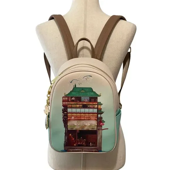 Loungefly Studio Ghibli Spirited Away Bathhouse Mini Backpack No-Face Charm