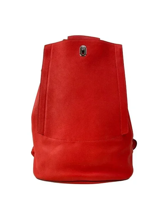 Hermes Backpack a Dos Rouge Pivoine Silver