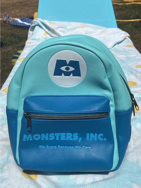 Monsters, Inc. Mini Backpack with Mike Wazowski Logo - Aqua & Royal Blue