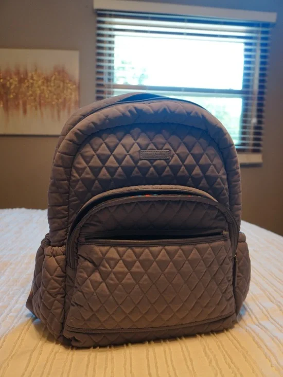 Vera Bradley Quilted Gray Backpack