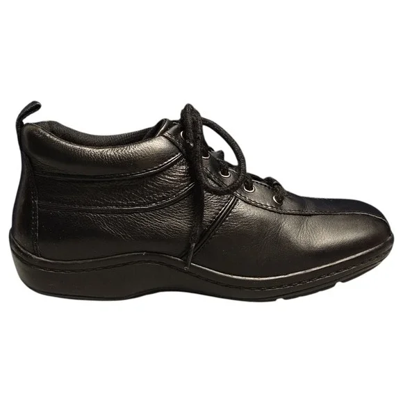Easy Spirit Umaywishs Casual Shoes Mens US 6.5M Black Leather Square Toe Lace Up