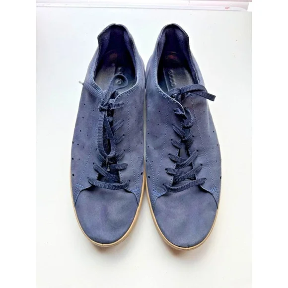 ECCO Soft 7 Sneaker Mens Size 12.5 Navy Blue Leather Low Top Nubuck Casual