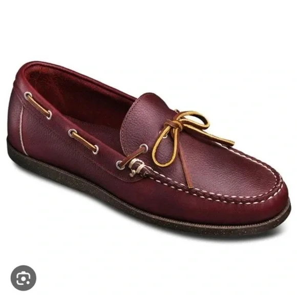 Allen Edmonds Northland Burgundy Moc Boat Handmade Slip on Dress Shoes Size 11.5