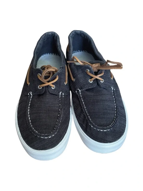 Sperry Topsider Canvas Boat Shoes Black Wash Nautical Summer Fisherman Size 12