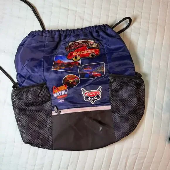 Disney Parks Radiator Springs Racers Cars Land Drawstring Cinch Sack Backpack