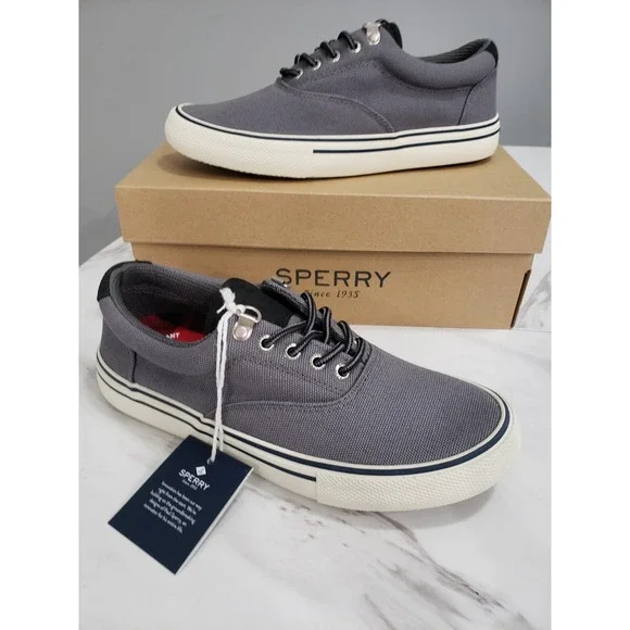 NEW SIZE 7‎ Sperry Men's Striper Storm CVO Gray Sneakers Boat Shoes Old Money