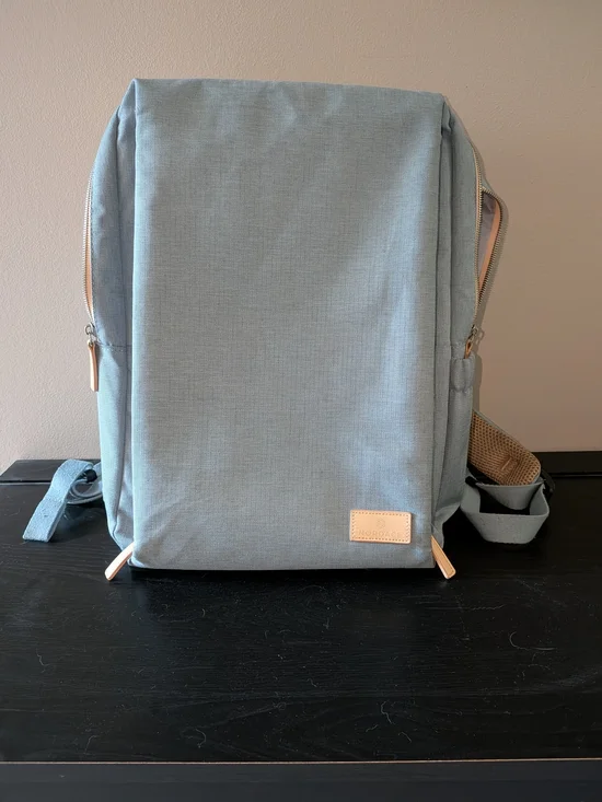 Unbranded Light Blue Women's Backpack with Tan Accents
