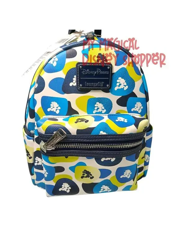 RunDisney Yellow and Blue Running Mickey Loungefly Mini Backpack