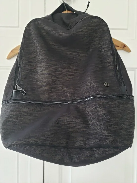 lululemon athletica Black Heather Textured Backpack