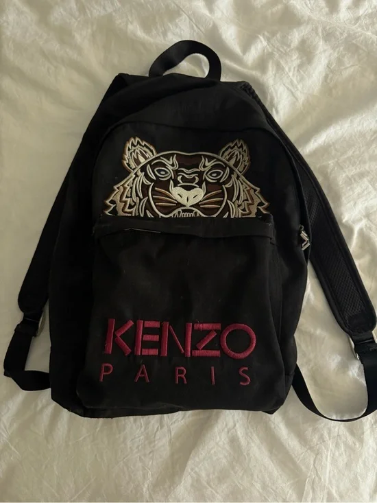 KENZO PARIS Black Backpack with Tiger Logo