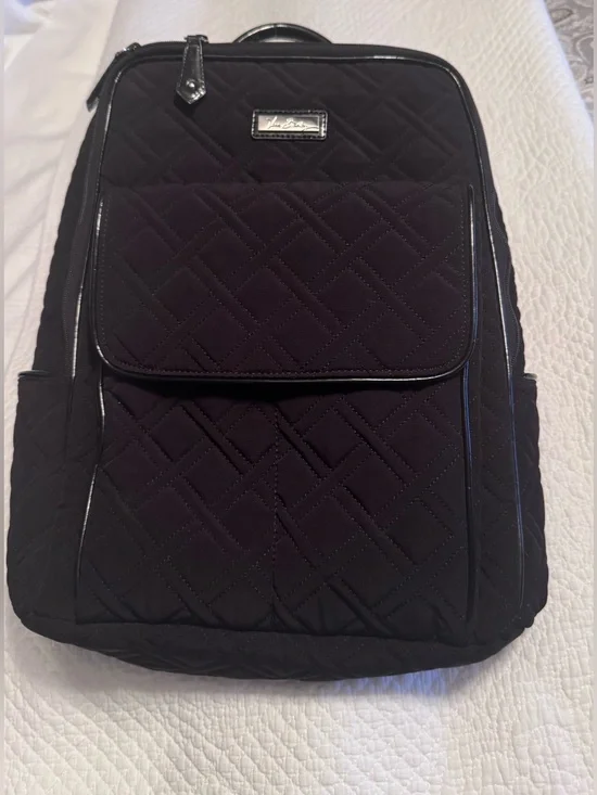 Vera Bradley Quilted Microfiber Black Backpack