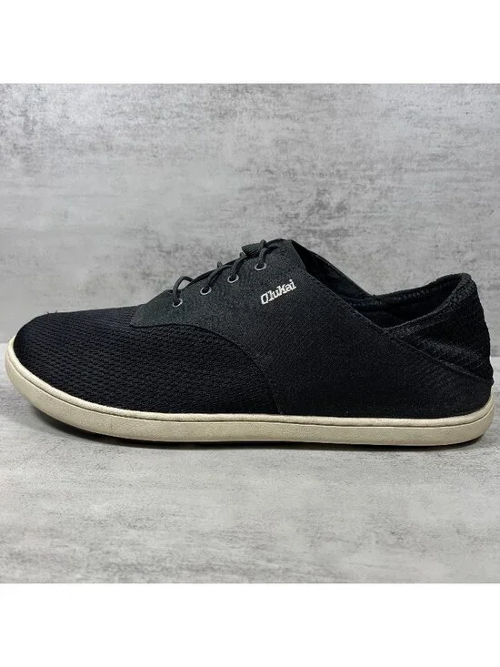Olukai Nohea Moku Slip On Casual Boat Shoes - Men's Size 9.5 - Black
