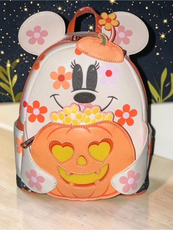 Loungefly Disney Minnie Mouse Floral Light Up and Glow in the Dark Backpack