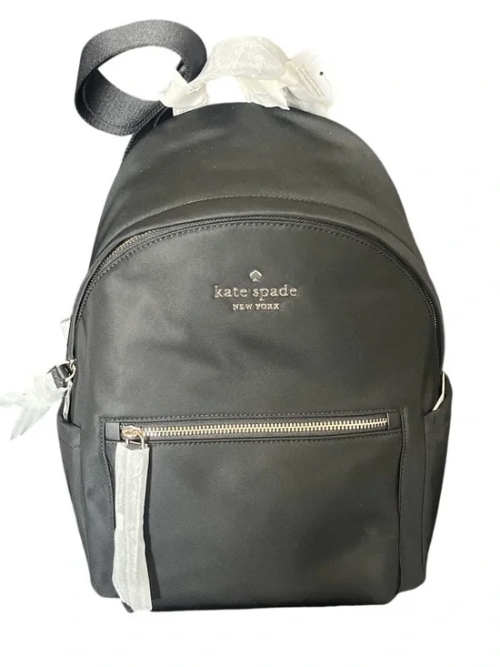 kate spade mini black nylon backpack with gold hardware