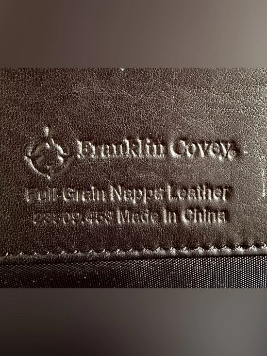 Franklin Covey Black Nappa Leather Convertible Backpack Sling Silver Hardware