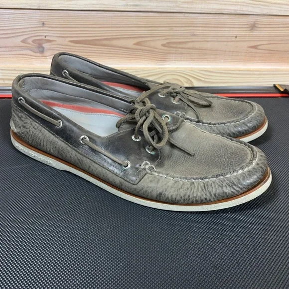 Sperry Gold Cup Boat Shoes Mens 13 Grey‎ Leather Authentic Original Deck Preppy