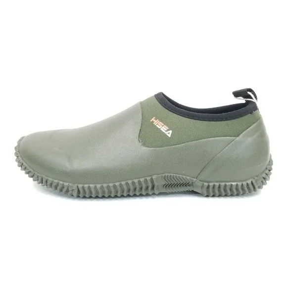 Hisea Shoes Men 8 Green Waterproof Rubber Garden Boating Slip On Dock‎