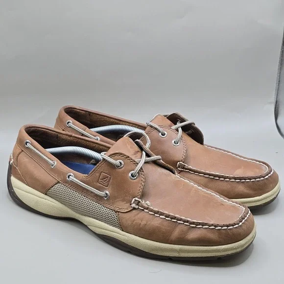 Sperry Top-Sider Intrepid 2 Eye Brown Leather Boat Shoes 0276308 Men Size US‎ 13