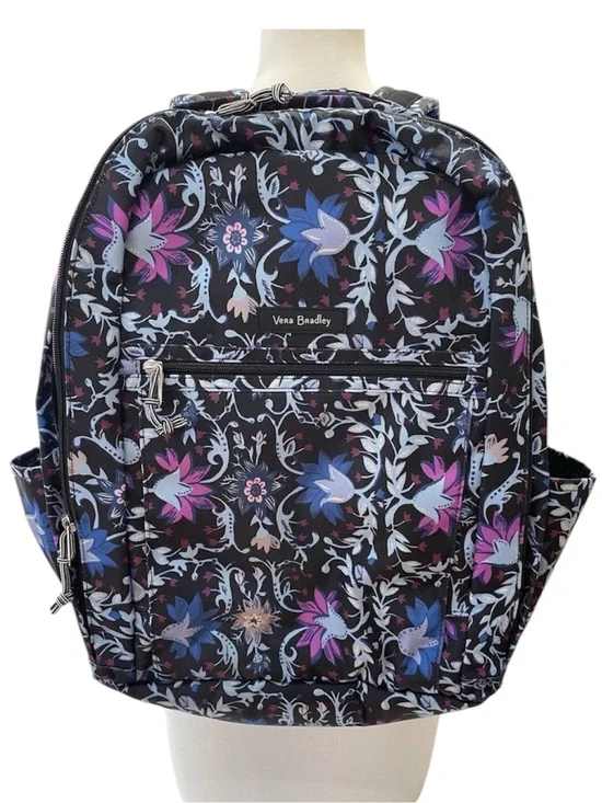 Vera Bradley Lighten Up Bramble Vines Travel Backpack Laptop Carry On Floral Bag