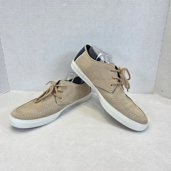 Lacoste Sevrin Suede Mens Size 11 Leather Casual Boat Shoes‎ Tan Blue