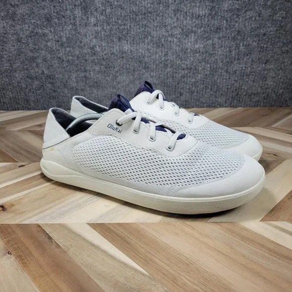 OLUKAI Moku Pae Men's 12 White Breathable Water Boat Shoes Sneakers