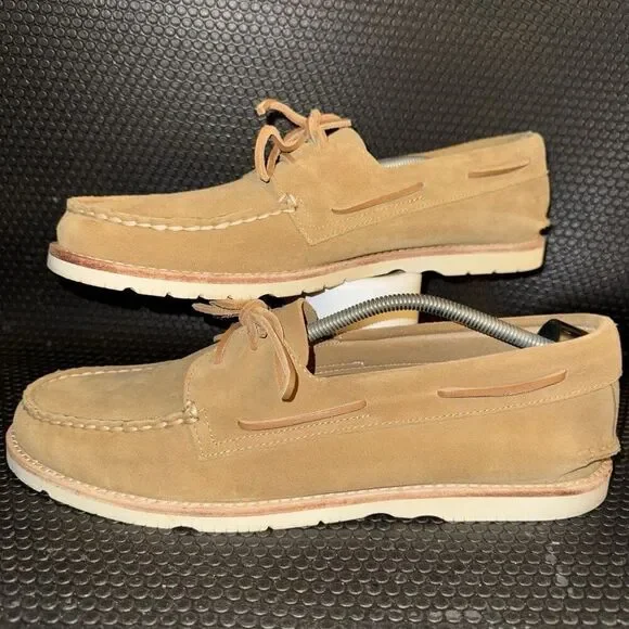 Sperry X Todd Snyder Top Sider Tan Suede Slip On Boat Shoes Men's Size 13