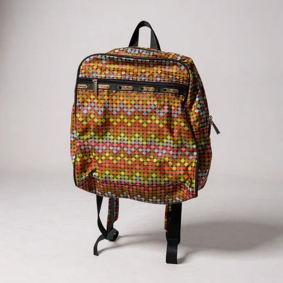 LeSportsac Backpack Colorful Polka Dot Print‎ Nylon Multi