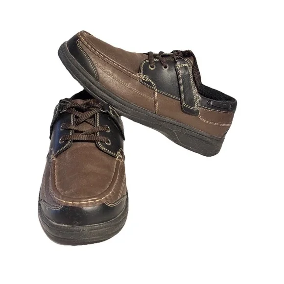 Orthofeet 9 Wide 2 E 422 Baton Rouge Brown Comfort Leather Loafers Boat Shoe EUC