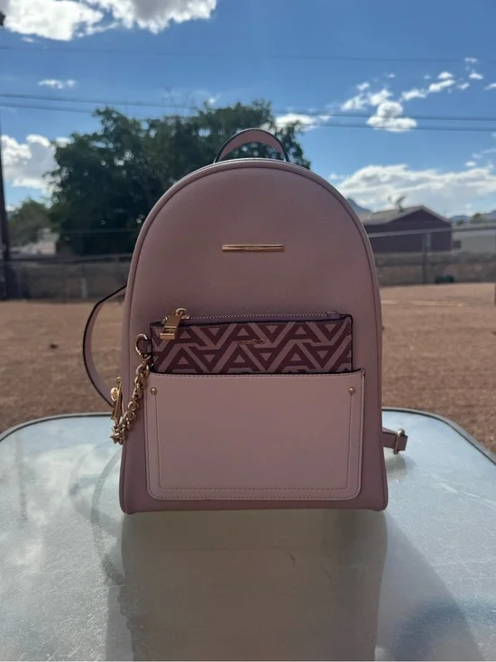 Aldo Blush Pink Mini Backpack with Patterned Pouch