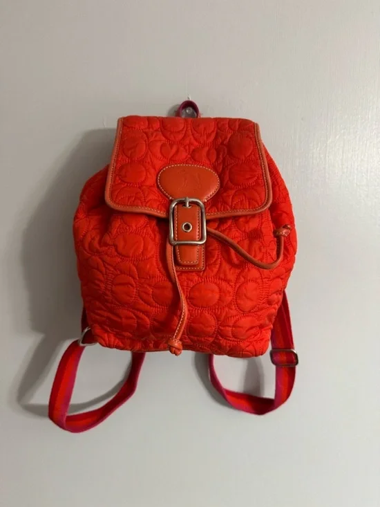 Coach Limited Edition Y2K Quilted Mini Backpack in Coral Red Orange Color