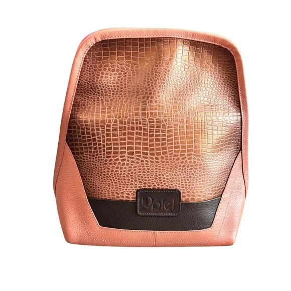 Dpiel Leather Backpack Coral Croc‎ Embossed Fashion Small Mini Bag