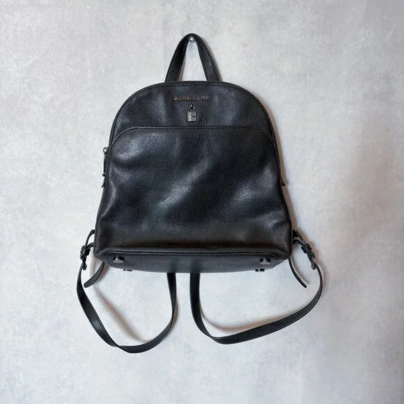 Michael Kors Adele Leather Backpack Bag Black